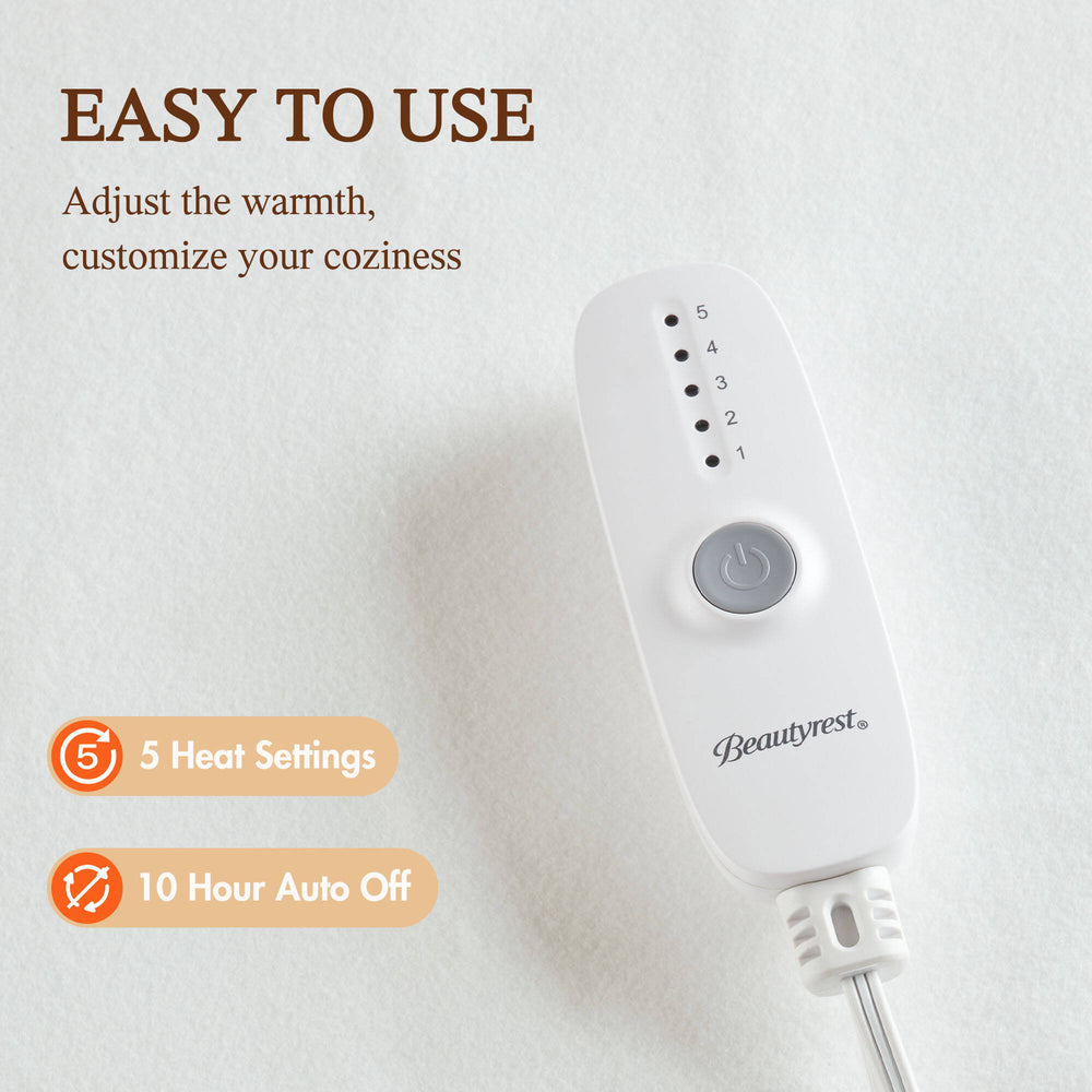 English Elm 1-Piece Twin Xl Heated Mattress Pad - Soft Polyester, 5-Setting Controller & Deep 15" Skirt Fit B035P408311