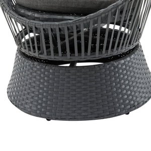 English Elm Christopher Knight Home® - [Set Of 2] Stylish Gray Swivel Wicker Lounge Chairs With Plush Cushions For Indoor And Outdoor Relaxation N767P237032B_2