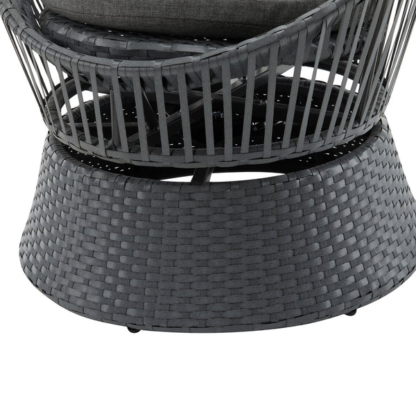 English Elm Christopher Knight Home® - [Set Of 2] Stylish Gray Swivel Wicker Lounge Chairs With Plush Cushions For Indoor And Outdoor Relaxation N767P237032B_2