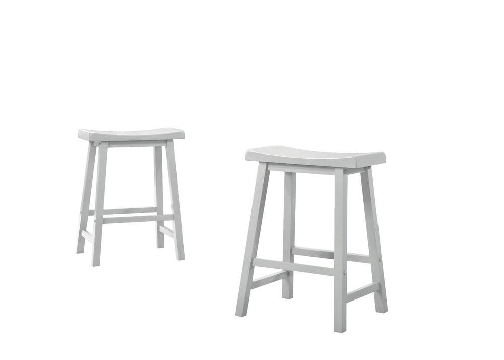 English Elm Set of 2 Alfonso Backless Counter Stools Ergonomic Seat Solid Wood Flared Legs B2749P413319