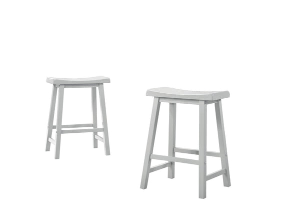 English Elm Set of 2 Alfonso Backless Counter Stools Ergonomic Seat Solid Wood Flared Legs B2749P413319