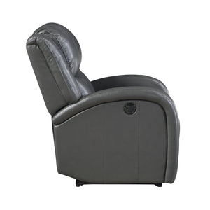 English Elm Modern Power Reclining Chair In Gray Faux Leather - Plush Comfort, Solid Wood Frame, Ergonomic Design B011P256236