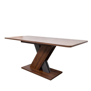 English Elm Multifunctional Extendable Console Dining Table with Geometric X Base Melamine Top W331S00179