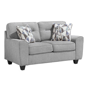 English Elm Contemporary Chenille Sofa and Loveseat Set with Pocket Coil Cushions for Living Rooms Gray B011S02475