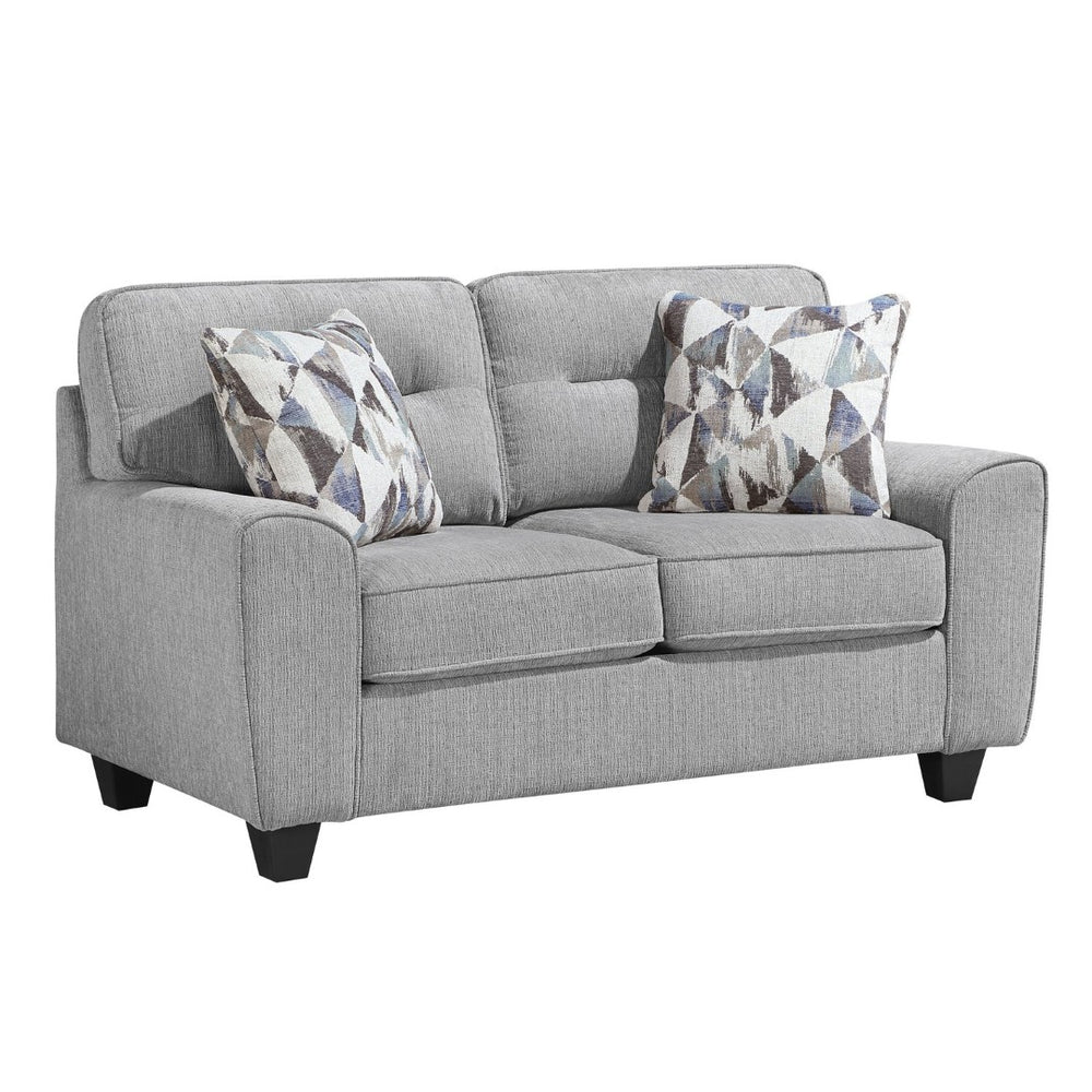 English Elm Durable Chenille Upholstered Loveseat with Pocket Coil Support and Contemporary Style Gray B011P474325