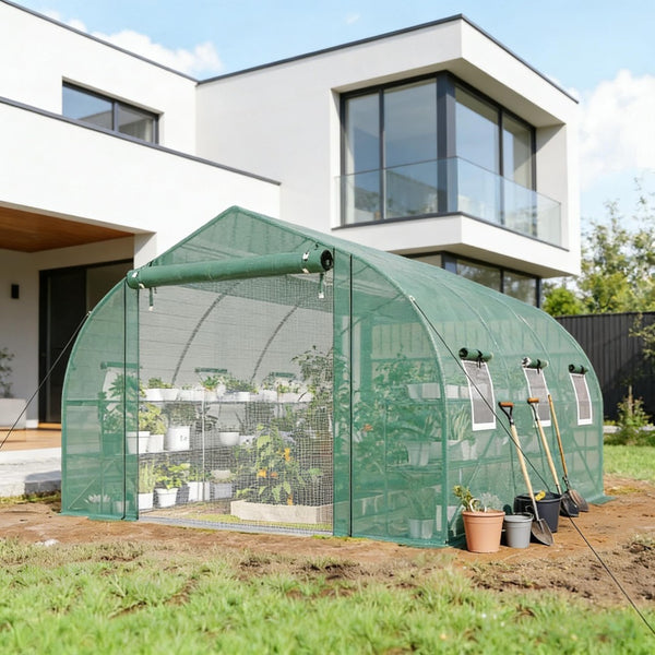 English Elm Garden Walk-in Tunnel Greenhouse with Galvanized Steel Frame and Uv-resistant Pe Cover Green T3971P481638