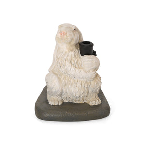 English Elm Christopher Knight Home® - RABBIT Concrete Umbrella Base Matte White - 50lb Resin-Finish Decorative Stand with 3 Adapters, 16" H 67764.00WHI