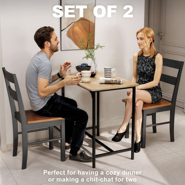English Elm Wood Windsor Spindle Back Dining Chair Set of Four Solid Rubberwood Farmhouse Matte Black T3971P429713