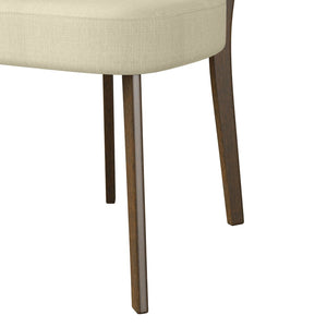 English Elm Dellers Mid-century Upholstered Dining Chair Set Walnut Tapered Legs Foam Cushion Oatmeal B127P495084