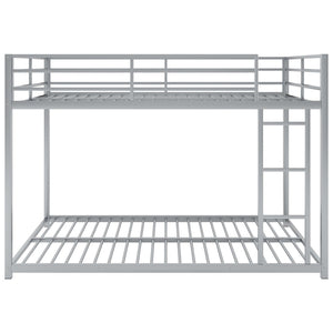 English Elm Full Over Low Profile Steel Bunk Bed with Guardrail and Integrated Ladder MF285536AAN