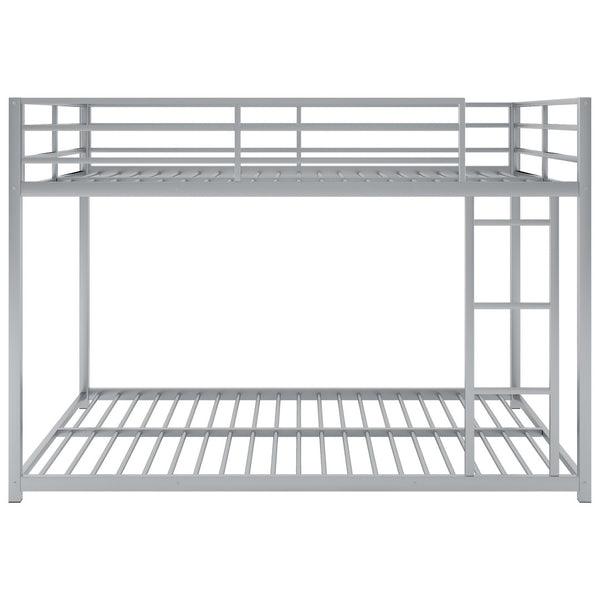 English Elm Full Over Low Profile Steel Bunk Bed with Guardrail and Integrated Ladder MF285536AAN