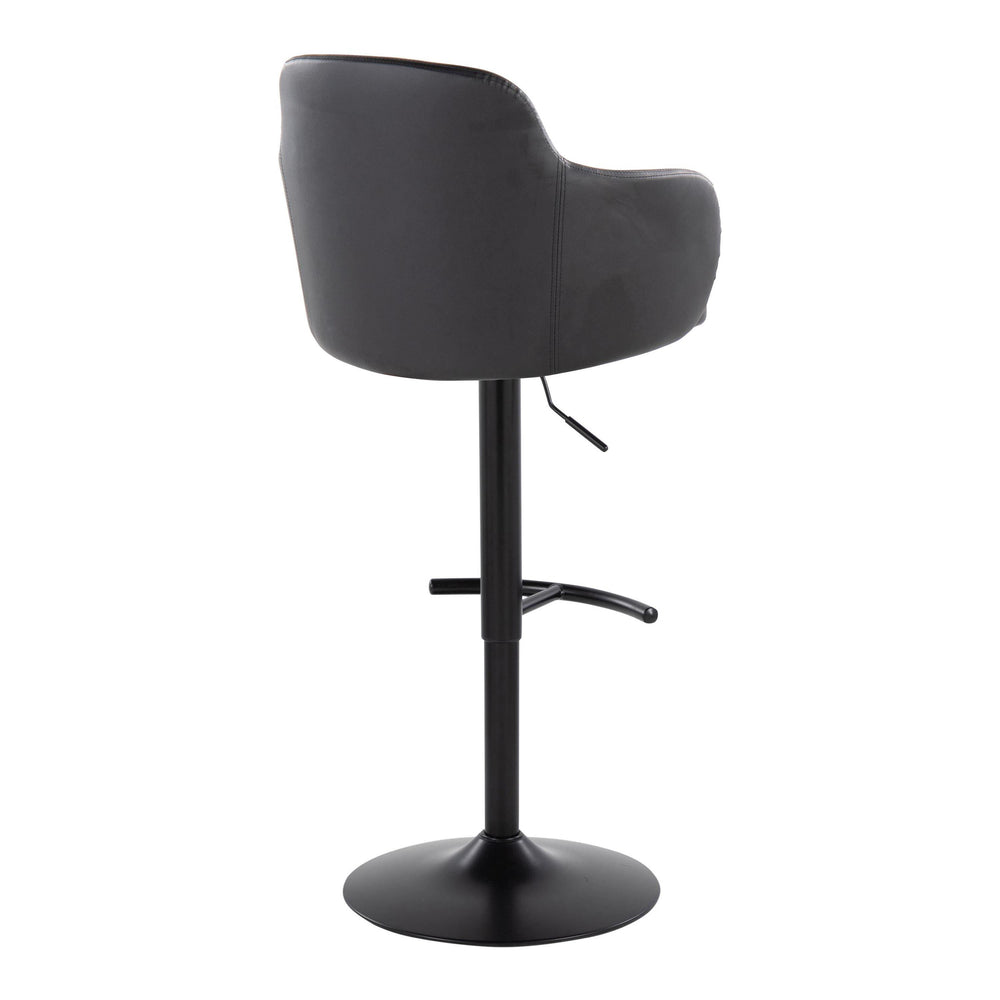 English Elm Boyne Adjustable Barstool Set Of 2 - Modern Swivel Design In Black Faux Leather & Sturdy Metal Base B202S00744