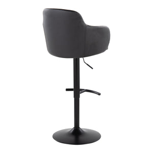 English Elm Boyne Adjustable Barstool Set Of 2 - Modern Swivel Design In Black Faux Leather & Sturdy Metal Base B202S00744