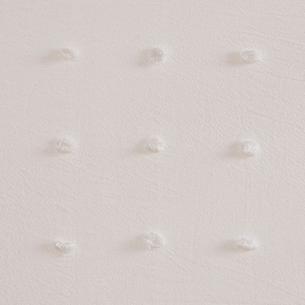 JLA Home Urban Habitat - Cotton Yarn-Dyed Jacquard Shower Curtain with Pom-Pom Tufts, OEKO-TEX Soft Texture, Machine Washable Ivory UH70-2241