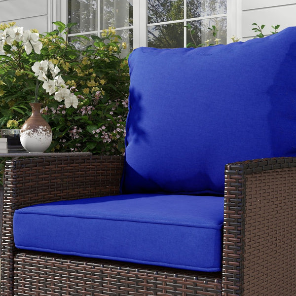 English Elm Outsunny 4-Piece Navy Blue Patio Cushions Set - Stylish, Durable Seat & Back Pillows For Outdoor Comfort W2225P200708-GIGA