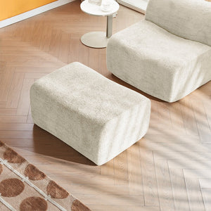 English Elm Ultra-Comfortable Velvet Compressed Foam Sofa Chair with Ottoman and Pillow — Space-Saving Lounge Solution Beige W1765P342022