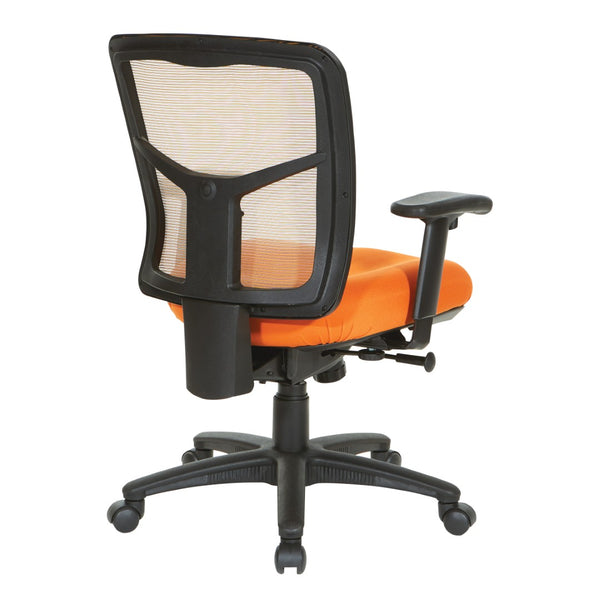 OSP Home Furnishings Orange Air Mist Ergonomic Mesh Back Office Chair with Adjustable Arms and Lumbar Support 92555-9270