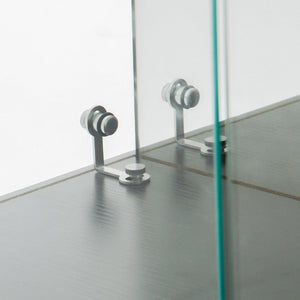 English Elm Tempered Glass Display Cabinet With Mirrored Back, Bluetooth Led Light & Lock For Secure Storage W3155S00015-GIGA