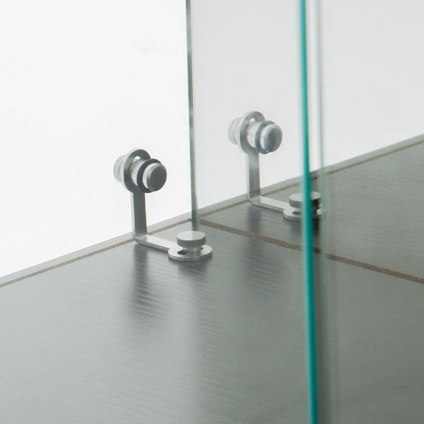 English Elm Tempered Glass Display Cabinet With Mirrored Back, Bluetooth Led Light & Lock For Secure Storage W3155S00015-GIGA