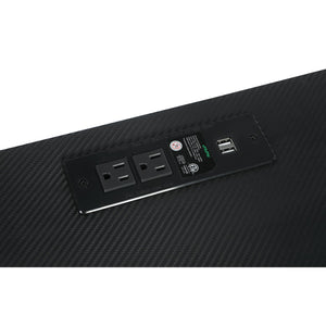 English Elm Darby Mid-Century Metal Writing Desk with Wireless Charger, USB Ports & Power Outlets in Black Gunmetal B062P351424