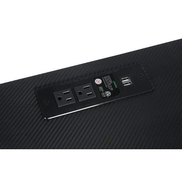 English Elm Darby Mid-Century Metal Writing Desk with Wireless Charger, USB Ports & Power Outlets in Black Gunmetal B062P351424