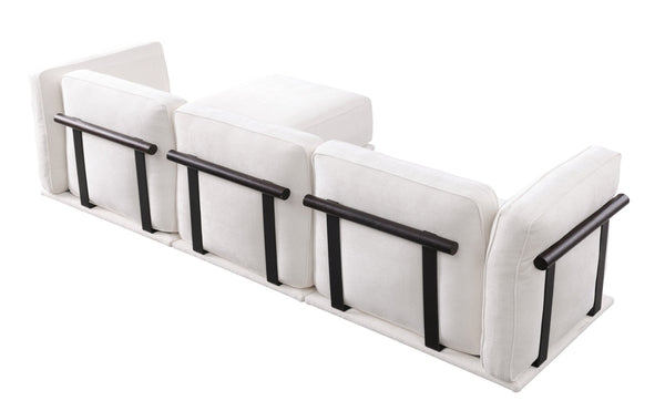 English Elm 102 Inch Linen Modular Sectional Sofa with Hidden Storage and Cloud Cushion Comfort W1099S00184