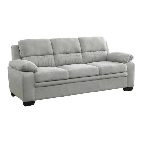 English Elm Modern Channel Tufted Sofa and Loveseat Set with Textured Polyester Upholstery Gray B011S01167