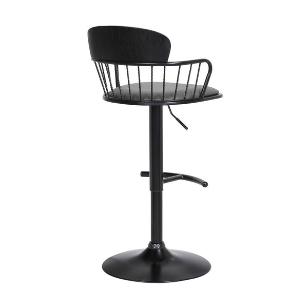 English Elm Nash Swivel Adjustable Barstool Gray Faux Leather Seat Industrial Modern Kitchen B2736P464841