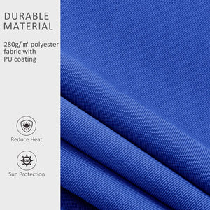 English Elm Outsunny 8' X 7' Manual Retractable Patio Awning - Stylish Blue Sun Shade For Decks & Windows W2225P174186-GIGA