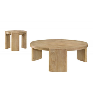 English Elm 21 Inch Kepler Driftwood Finish Round Wood End Table with Sculptural Top & Thick Curved Legs, Modern Rustic Decor B011P366049