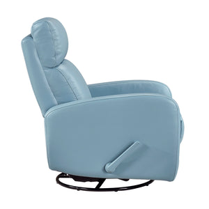 English Elm Glider Top Grain Leather Swivel Recliner Chair – Blue Comfort, 360° Glide, Solid Wood Frame, Luxury B011P330087