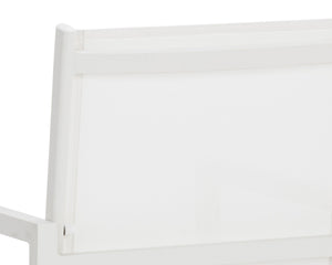 Sunpan Merano Dining Armchair Set of 2 - Modern Design with Durable Aluminum Frame for Stylish Comfort White