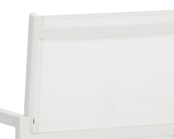 Sunpan Merano Dining Armchair Set of 2 - Modern Design with Durable Aluminum Frame for Stylish Comfort White