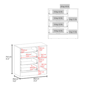 English Elm Katie Four Drawer One Door Dresser in Dark Kronos Wengue — Space-Saving Modern Organizer with Smooth-Glide Storage B070P337104