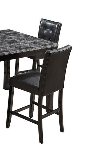 English Elm Beautiful 5pc Counter Height Dining Set with Square Table and Faux Leather Upholstered Chairs, Modern Chic Design Gray 46.25 L x 46.25 W x 14 H ESFTID593-5PC-SHB