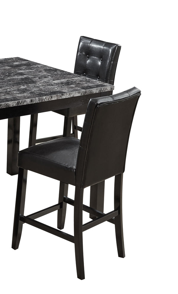 English Elm Beautiful 5pc Counter Height Dining Set with Square Table and Faux Leather Upholstered Chairs, Modern Chic Design Gray 46.25 L x 46.25 W x 14 H ESFTID593-5PC-SHB