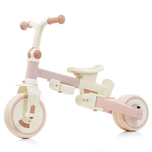 English Elm 7 in 1 Convertible Toddler Trike Aluminum Foldable Push Bike with Canopy for Ages 1 to 6 Pink N726P248345G