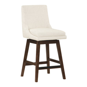 OSP Home Furnishings Allingham 26" Swivel Stool Linen / Dk Walnut