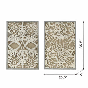 English Elm S/2 Sienna Paper Leaf Shadow Box Wall Décor, Set of 2 Gray-Washed Frames for Modern Spaces W2078P205298