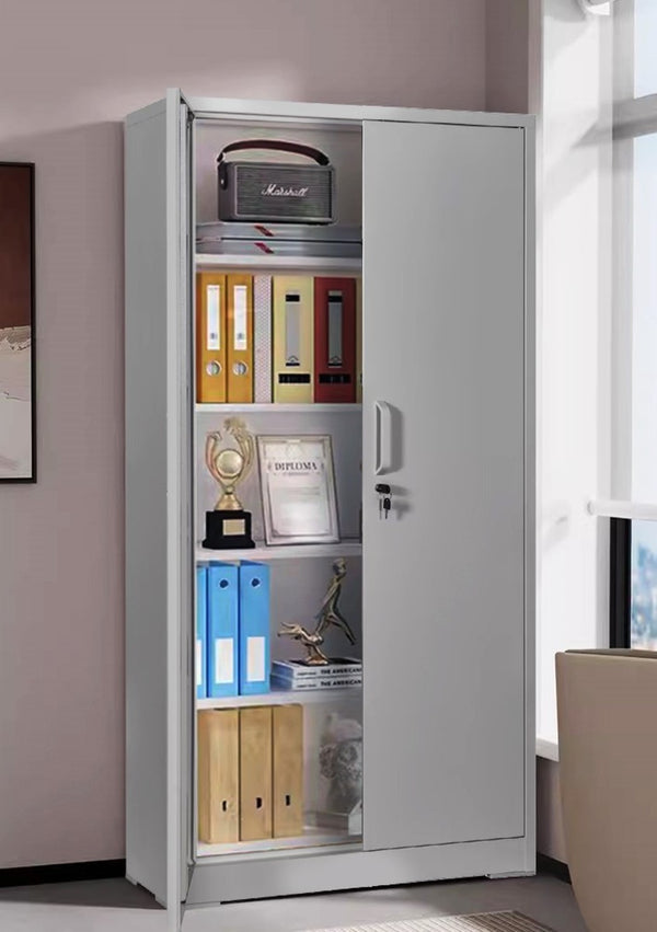 English Elm Container Furniture Direct Ironclad Steel Locking Cabinet with Adjustable Shelves for Garage Gray B2735P461945