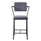 Grey Open-Back Counter Chairs Set of 2 - Modern Style and Comfort