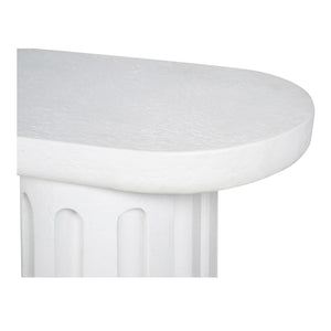 English Elm Eris Outdoor Concrete Dining Bench Fiberglass Reinforced Patio or Industrial B2769S00006