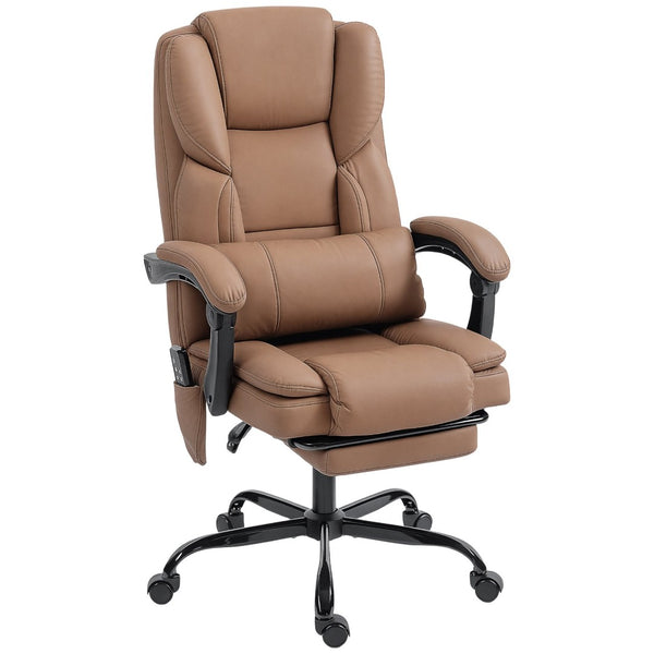 English Elm Faux Leather High Back Massage Office Chair with Reclining Footrest for Home Executives T3971P454497