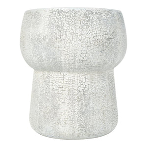 English Elm U_style Outdoor Concrete Accent Table Sculptural Double Barrel Mgo Weathered Patio Stool Grey N711P422075K