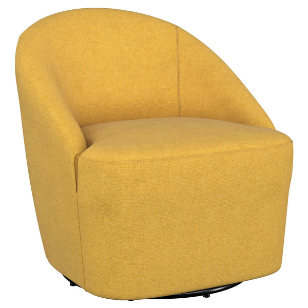 English Elm Denali Mustard Yellow Upholstered Swivel Chair - Modern Barrel Back Accent Seat, Cozy Stylish Comfort B062P353267