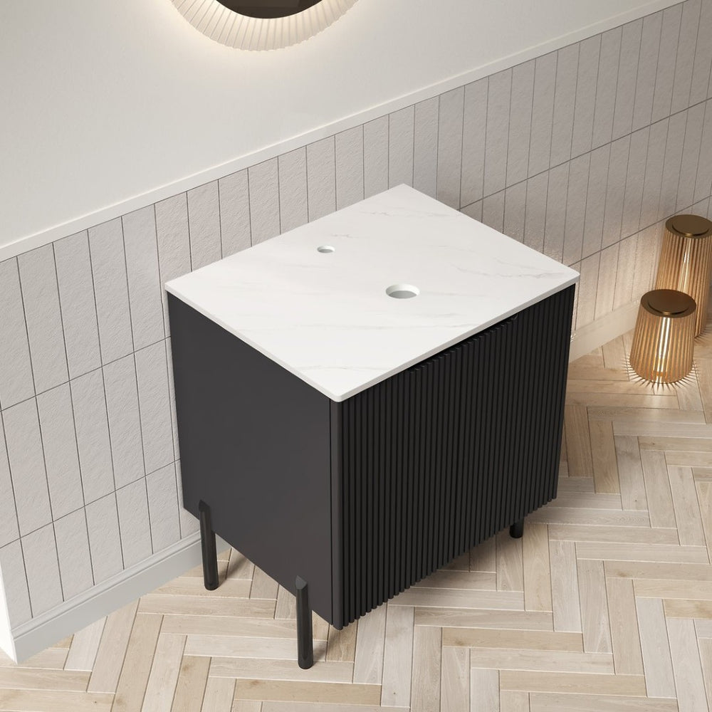 English Elm Turio Freestanding Bathroom Vanity Sintered Stone Top Soft Close Doors French Style W2615P406391