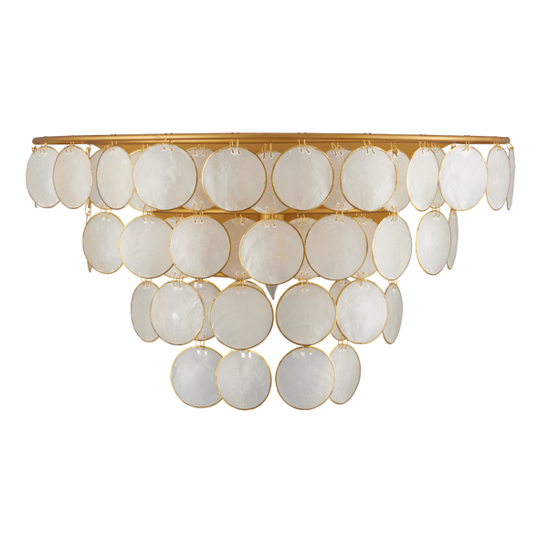 Bon Vivant Wall Sconce - Elegant Mid-Century Modern Design with Capiz Shells & Gold Finish Glamour