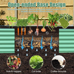 English Elm 6x3x1.5ft Galvanized Raised Garden Bed — Heavy-Duty Steel Planter with Open Base, Reinforced Rods, Safe Edge for Vegetables Flowers and Easy Assembly Green W1859P197897