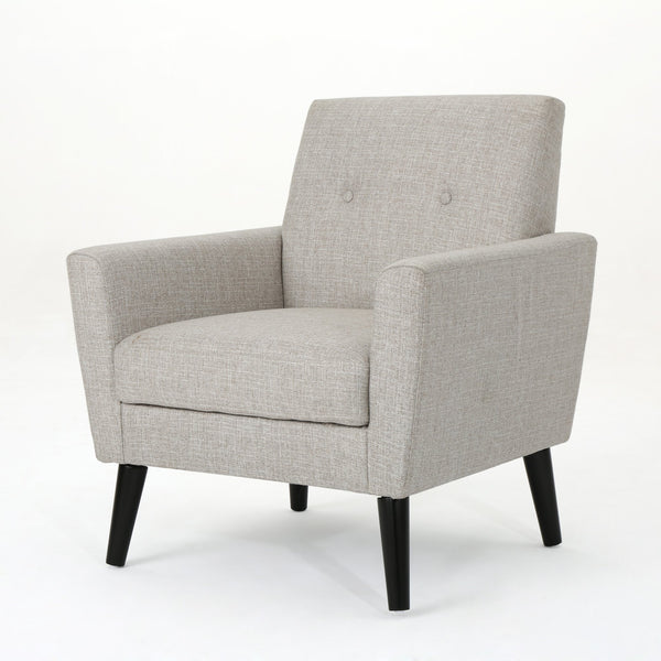 English Elm Christopher Knight Home® - CLUB Vintage-Inspired Fabric Club Chair with Nailhead Trim & Scroll Arms, Birch Legs, Contemporary Comfort Beige 31.5 L x 27.75 W x 18.5 H 60848.00BEI