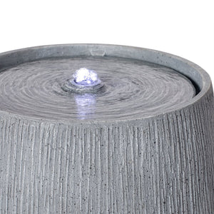 English Elm 12.99"h Gray Polyresin Bowl Fountain with Led Glow for Patio Tabletop Decor N765P355060G